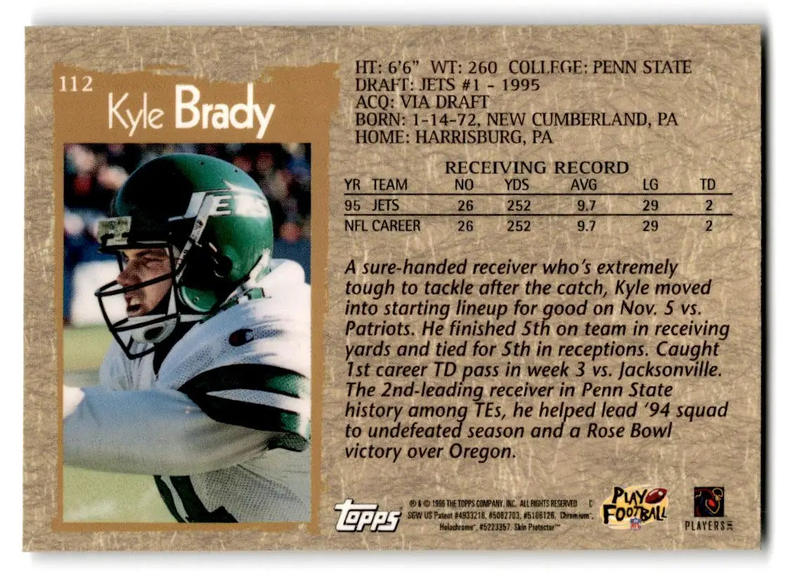 1996 Topps Chrome #112 Kyle Brady - Trading Card