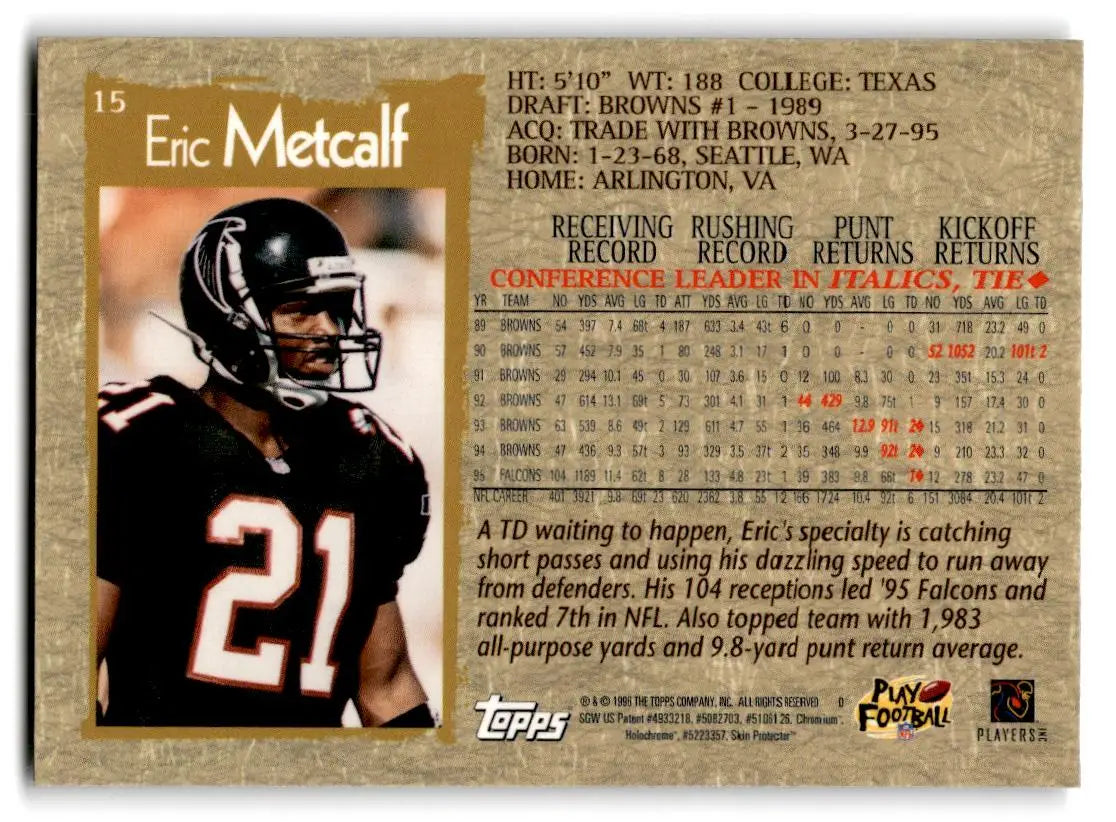 1996 Topps Chrome #15 Eric Metcalf - Trading Card