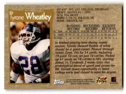 1996 Topps Chrome #46 Tyrone Wheatley original gloss New York Giants football card