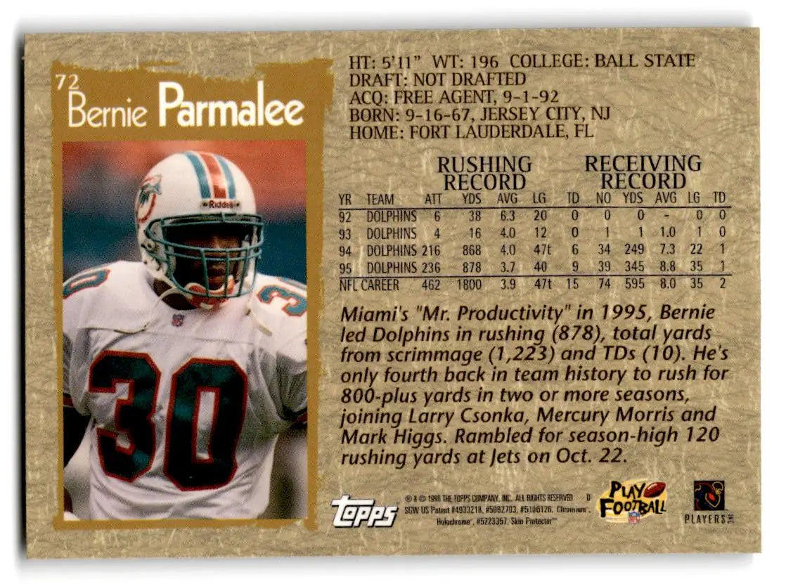 1996 Topps Chrome #72 Bernie Parmalee - Trading Card