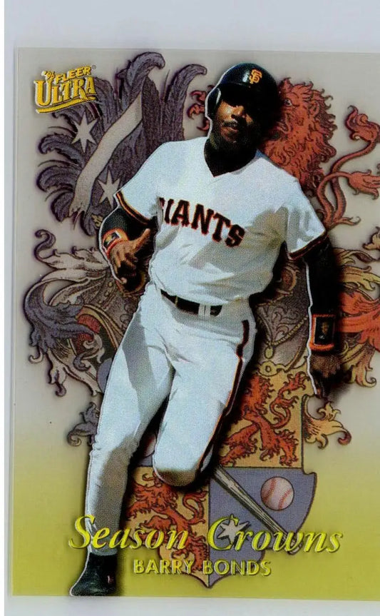 Baseball trading card featuring Barry Bonds in San Francisco Giants uniform from Bonds Season Crowns