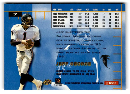 1996 Ultra #7 Jeff George - Trading Cards