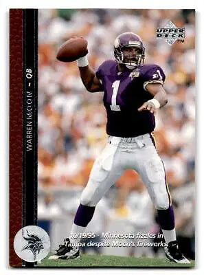 Warren Moon 1996 Upper Deck #137 trading card featuring NFL legend Warren Moon