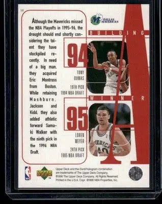 1996 Upper Deck Jim Jackson Jamal Mashburn Jason Kidd Loren Meyer Dumas #141 - Trading Card