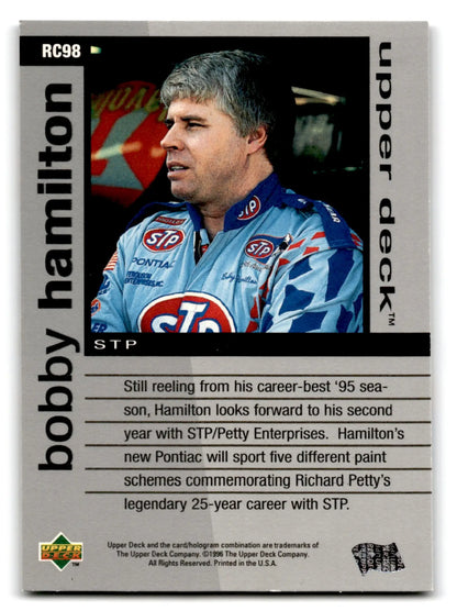 1996 Upper Deck Racing Road to the Cup Bobby Hamilton #RC98a - Trading Card