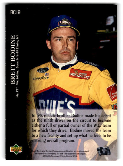 1996 Upper Deck Racing Road to the Cup Brett Bodine NASCAR racing card