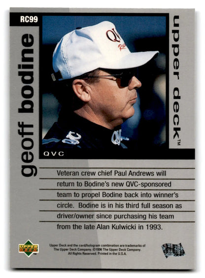 1996 Upper Deck Racing Road to the Cup Geoff Bodine #RC99a - Trading Card