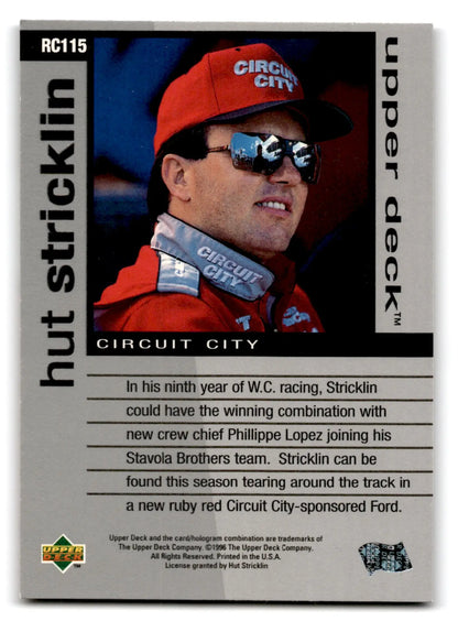 1996 Upper Deck Racing Road to the Cup Hut Stricklin #RC115a