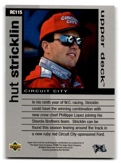 1996 Upper Deck Racing Road to the Cup Hut Stricklin #RC115a - Trading Card