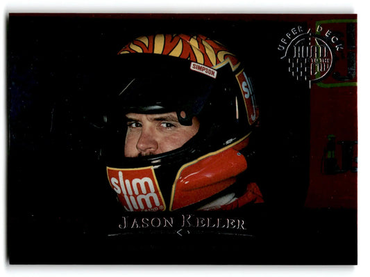 Upper Deck Racing card of Jason Keller in helmet from Road to the Cup series