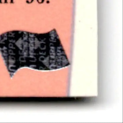 Dark wavy rectangular sticker with repetitive text for 1996 Upper Deck Racing Road to the Cup John Andretti #RC17a