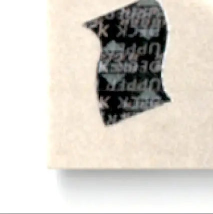 Torn dark wavy sticker with faint text from 1996 Upper Deck Racing Road to the Cup Rick Mast #RC69a