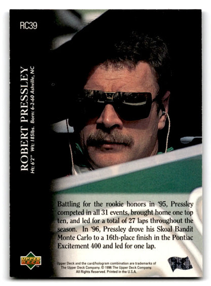 1996 Upper Deck Racing Road to the Cup Robert Pressley #RC39a - Trading Card