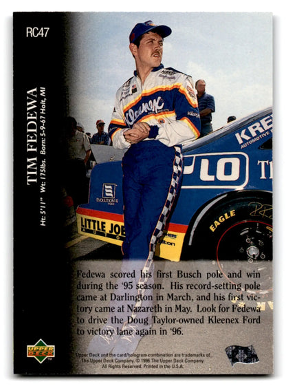 1996 Upper Deck Racing Road to the Cup Tim Fedewa #RC47a - Trading Card