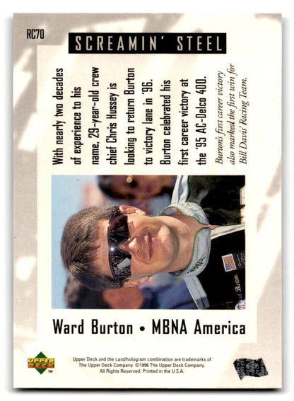 1996 Upper Deck Racing Road to the Cup Ward Burton #RC70a - Trading Card