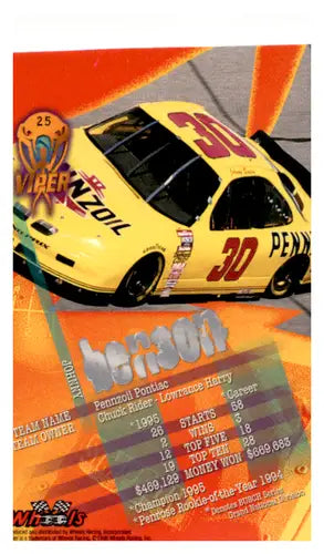 1996 Wheels Viper #25 Johnny Benson NM Near Mint ID:64891 - Trading Cards