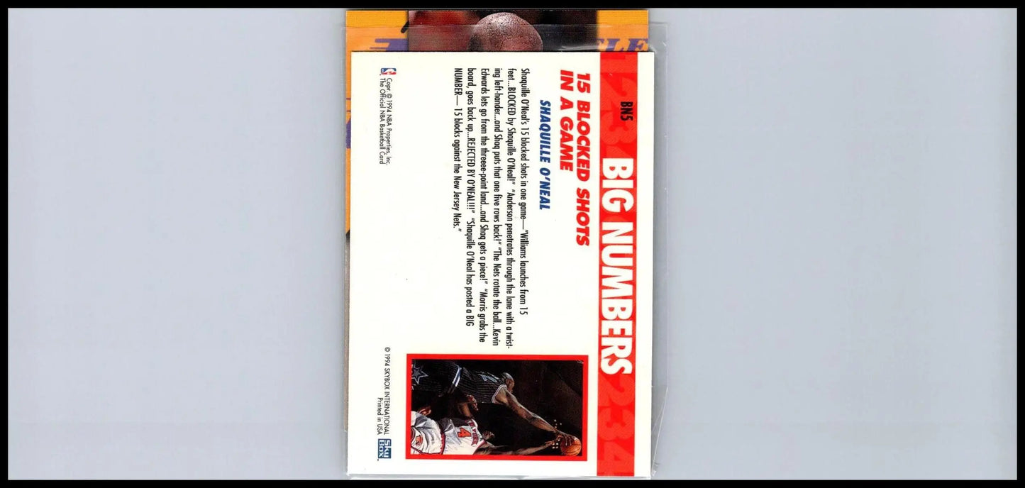 1997-98 Hoops Shaquille O’Neal trading card in excellent condition for collectors