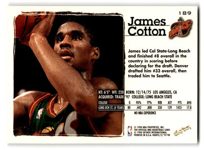 1997-98 Hoops #189 James Cotton - Trading Card