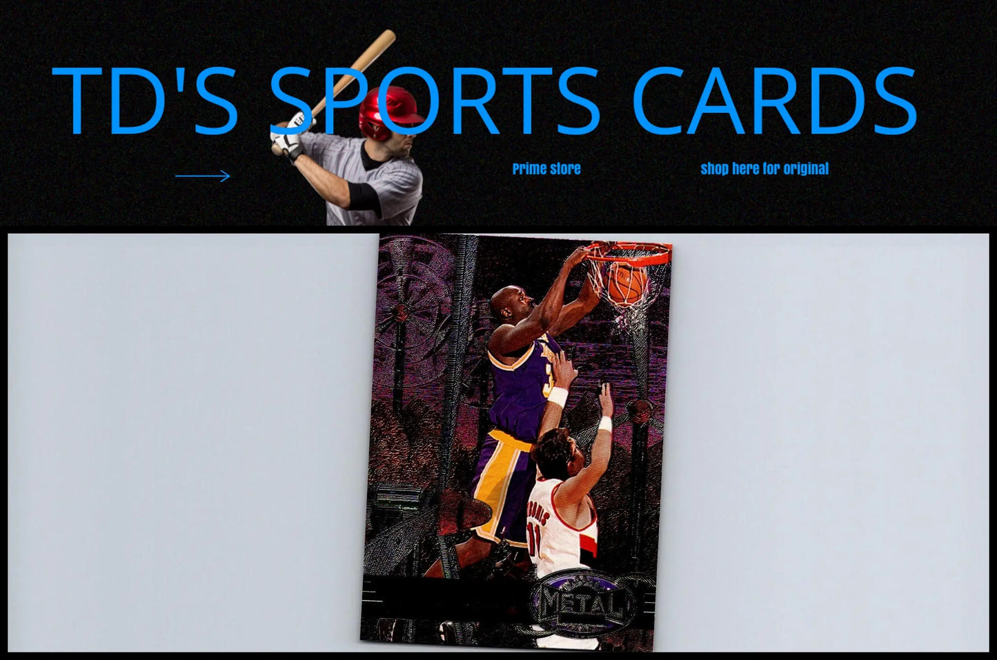 1997-98 Metal Universe Shaquille O’Neal trading card featuring iconic basketball design