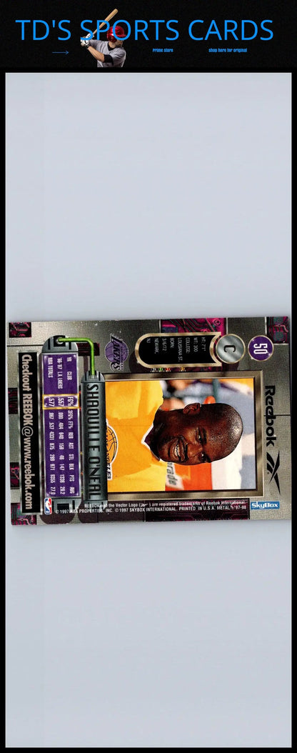 1997-98 Metal Universe #50 Shaquille O’Neal trading card collectible item