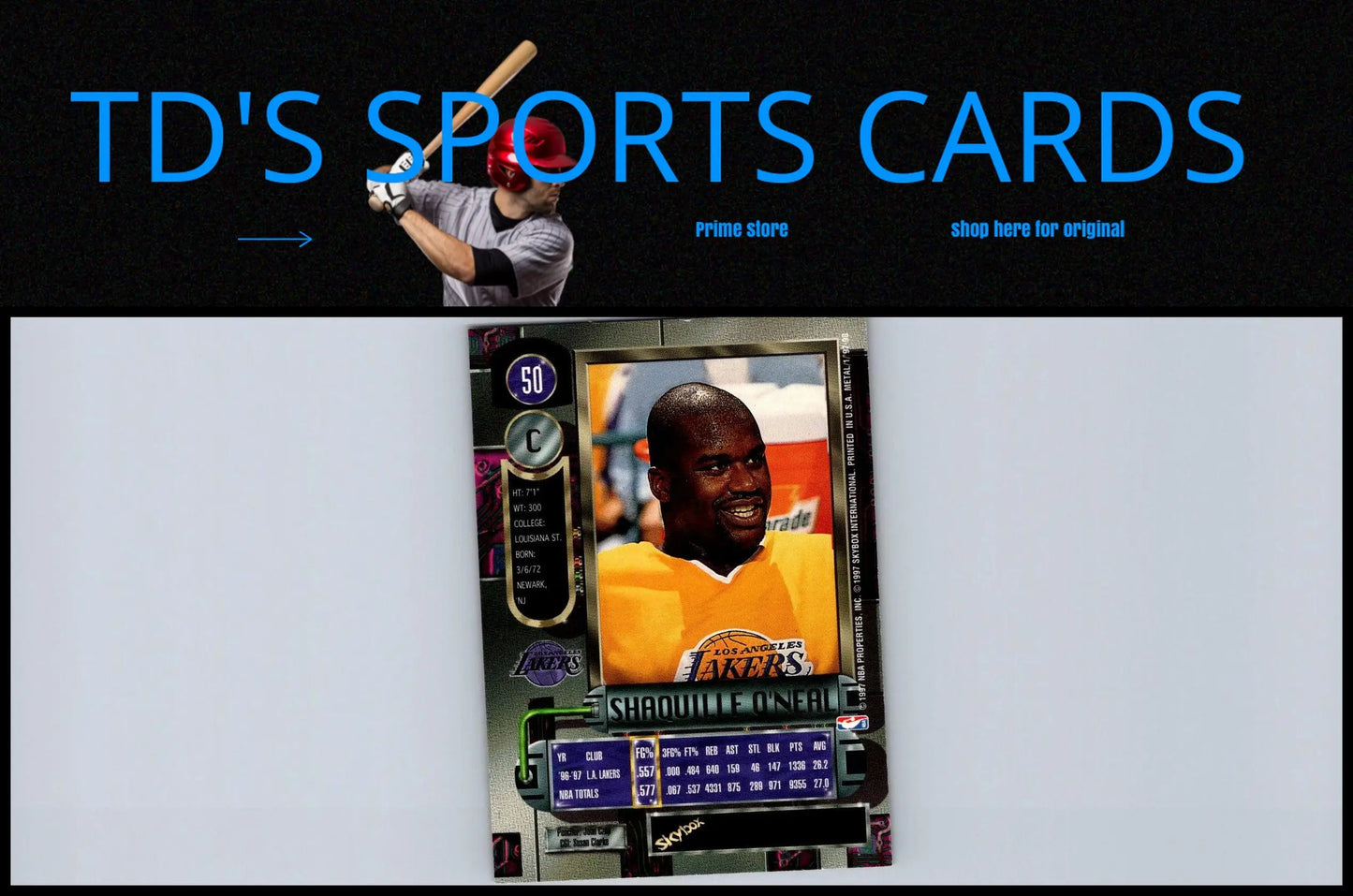 Shaquille O’Neal trading card from 1997-98 Metal Universe #50 collectible