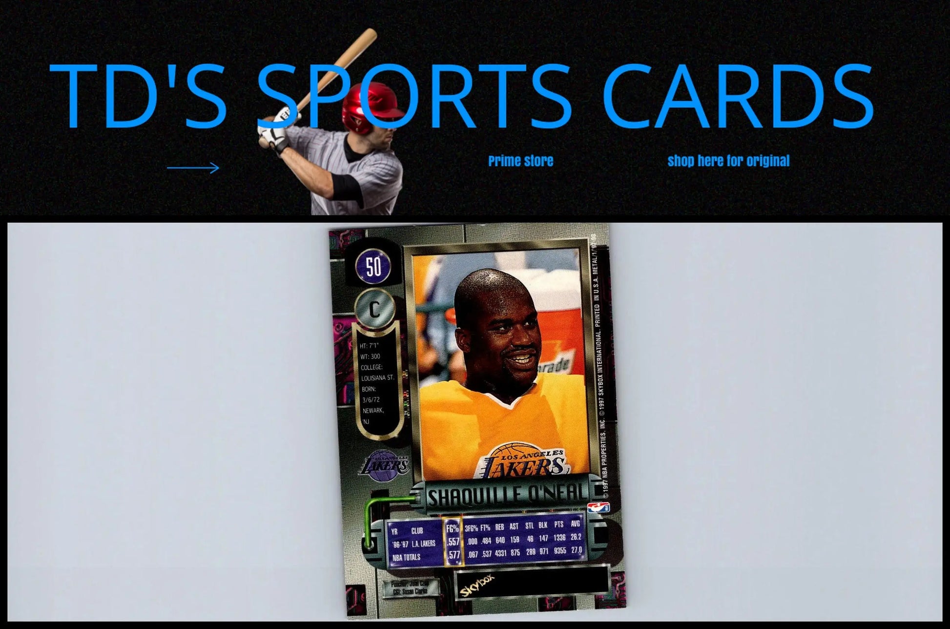 Shaquille O’Neal trading card from 1997-98 Metal Universe #50 collectible
