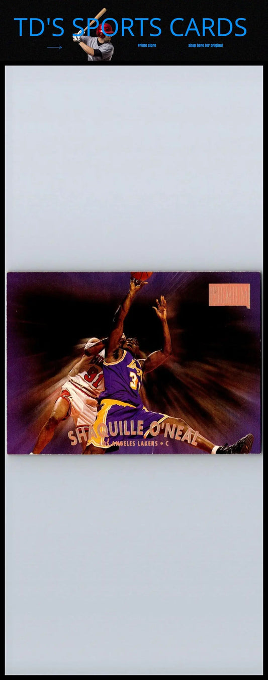 1997-98 SkyBox Premium Shaquille O’Neal trading card featuring basketball superstar