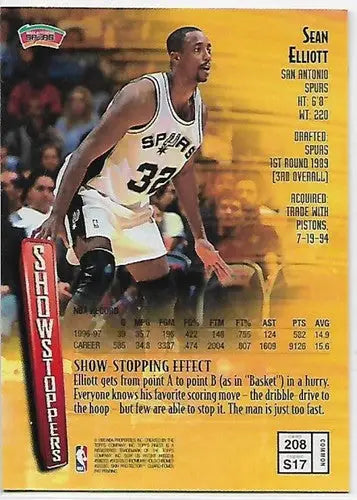1997-98 Topps Finest #208 Sean Elliott NM-MT Bronze - Trading Cards