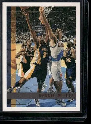 Vintage Topps Reggie Miller basketball card from 1997-98 Topps Reggie Miller #24 collection