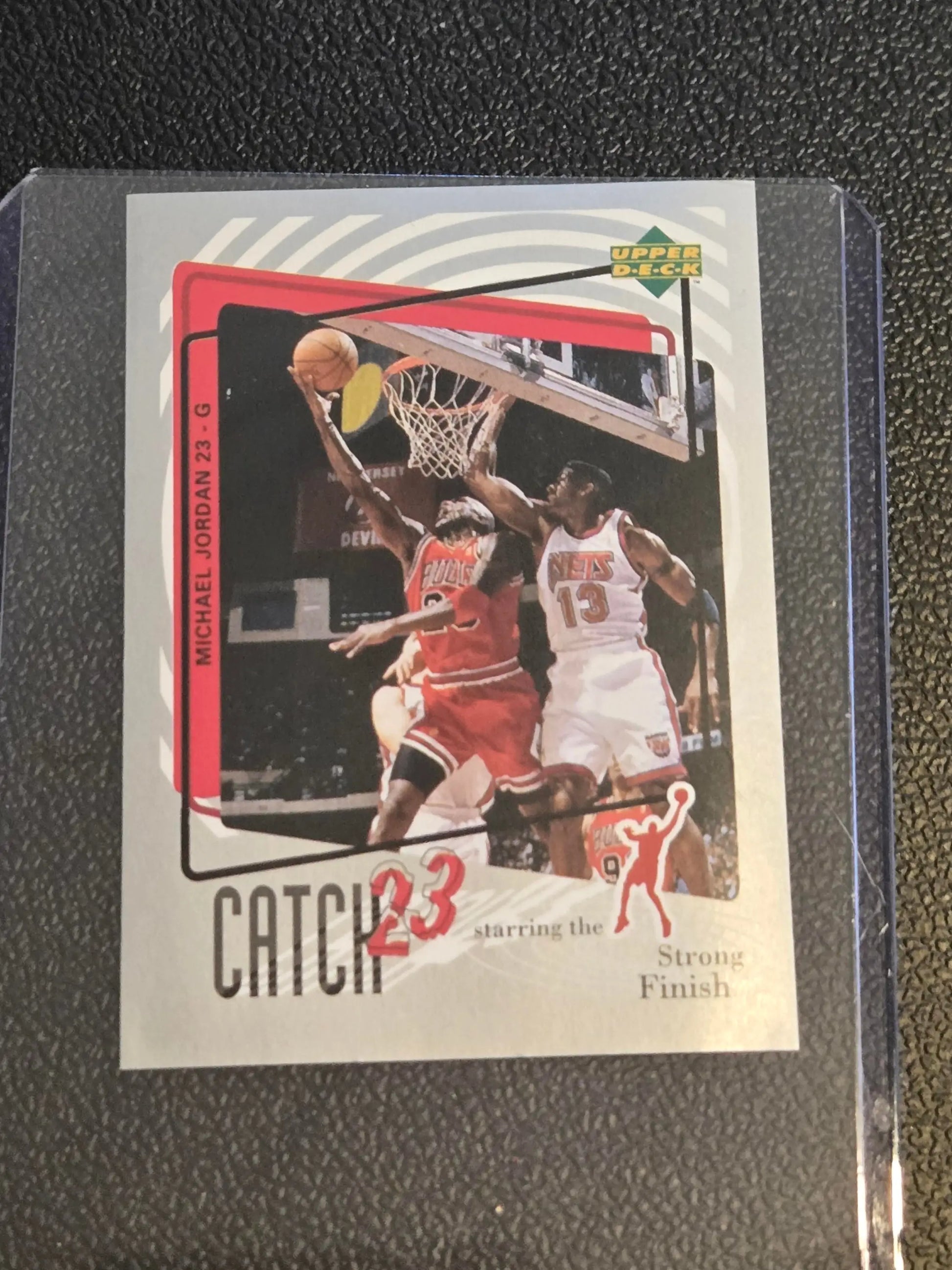 Michael Jordan basketball card from 1997-98 Upper Deck NBA Stickers European collection