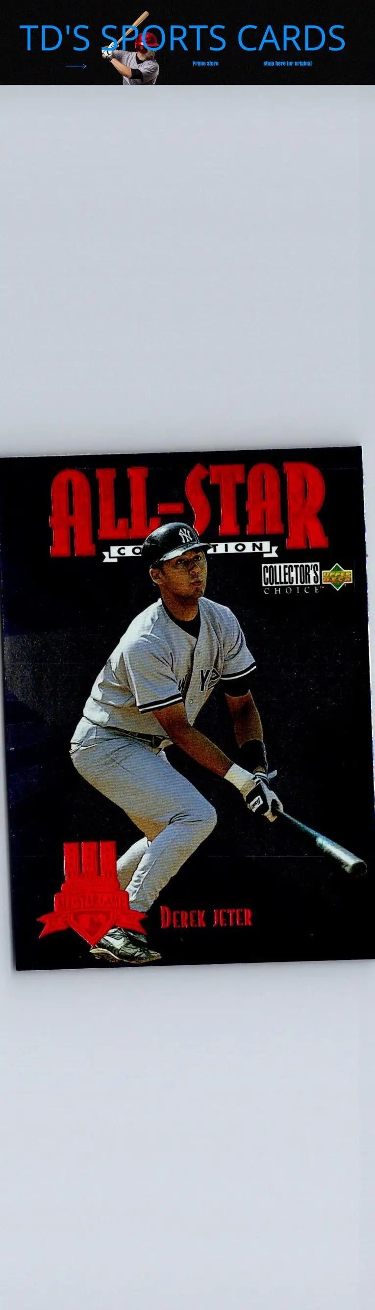 Derek Jeter 1997 Collector’s Choice baseball card featuring Duke Kiner