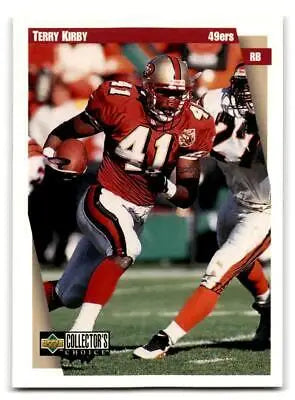 Football trading card of San Francisco 49ers running back Terry Kirby in red jersey 41