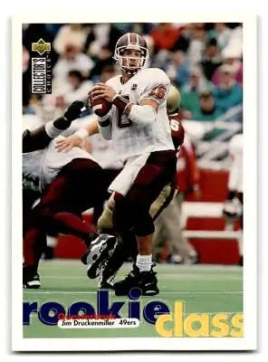 Football player throwing a pass for the San Francisco 49ers, Jim Druckenmiller card