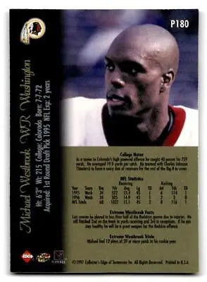 1997 Collector’s Edge Extreme P180 Michael Westbrook Foil Football Card Display