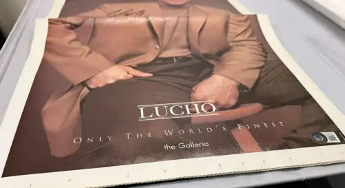Vintage Lucho poster featured in 1997 Craig Biggio Signed Astros Houston Newspaper Insert