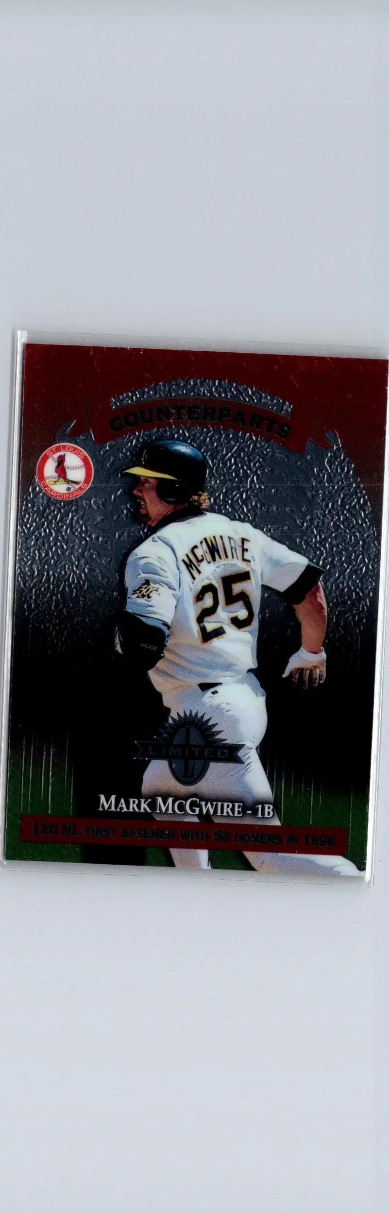 Baseball card of Mark McGwire and Andres Galarraga from Donruss Limited 1997