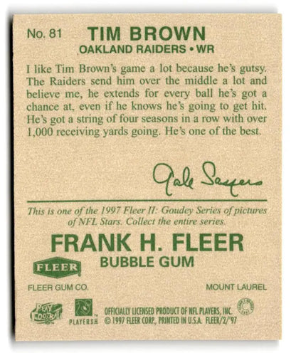 1997 Fleer Goudey II #81 Tim Brown - Trading Cards