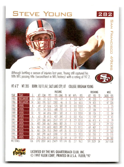 1997 Fleer League Leader #282 Steve Young 49ers football card original gloss edition