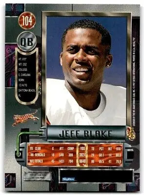 Jeff Blake football card from 1997 Fleer Metal Cincinnati Bengals product #104