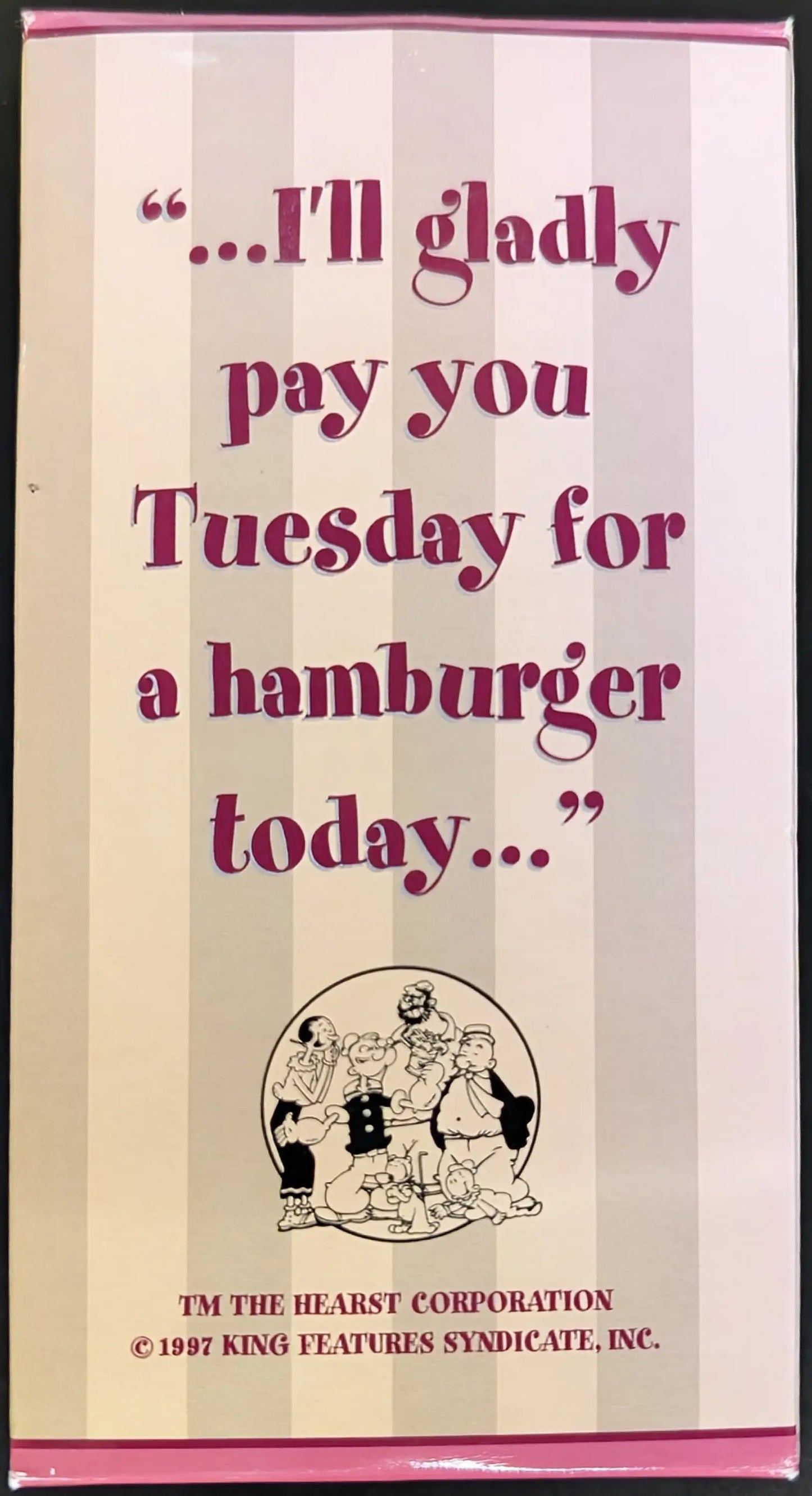 Wimpy’s hamburger payment promise on a napkin from the 1997 limited edition pocket watch set