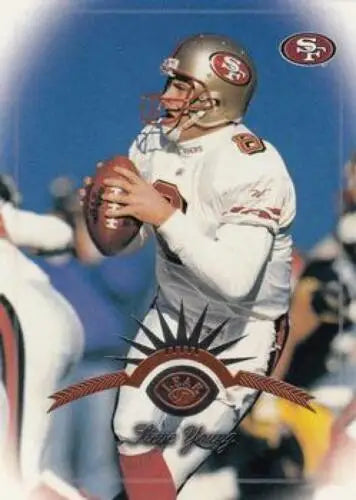1997 Leaf #1 Steve Young NM-MT 49ers football card featuring original gloss finish