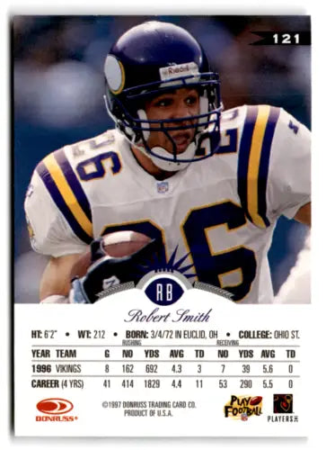1997 Leaf #121 Robert Smith football card with original gloss from Simply Sandoval