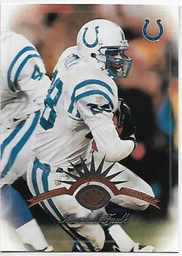 1997 Leaf #16 Marshall Faulk football card with original gloss from Colts collection