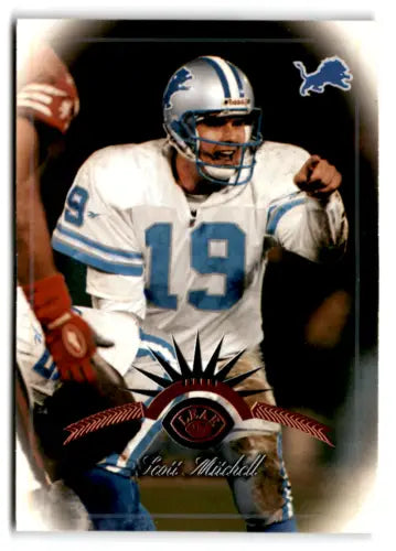 Scott Mitchell 1997 Leaf football card featuring original gloss, Near Mint Lions condition