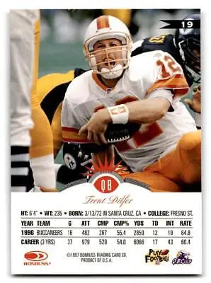 Trent Dilfer football card from 1997 Leaf #19, a valuable trading card collectible
