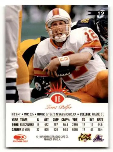 Trent Dilfer Tampa Bay Buccaneers football card with original gloss in NM condition