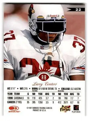 1997 Leaf #22 Larry Centers Football Card for trading cards and sports memorabilia collectors