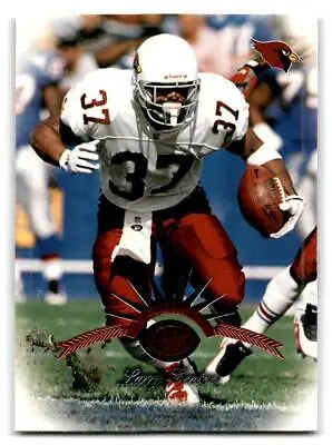 Football player Larry Centers in action on a 1997 Leaf trading card