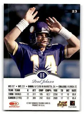 Brad Johnson trading card from the 1997 Leaf #23 collection, perfect for collectors