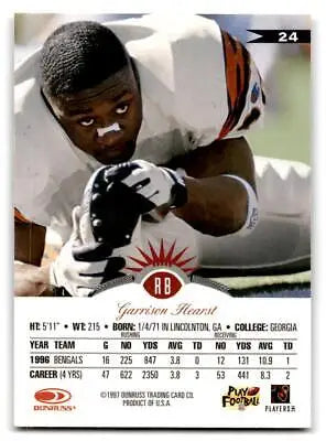 Garrison Hearst football card from 1997 Leaf #24 trading cards collection